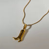 Necklace Boot Pendant Brass Clavicle Chain Copper Real Gold Plated Jewelry