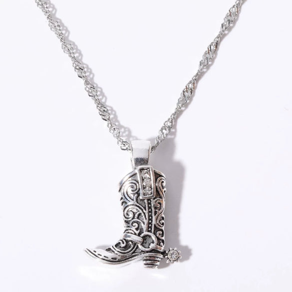 Necklace Boot Pendant Brass Clavicle Chain Copper Real Gold Plated Jewelry