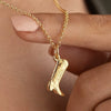 Necklace Boot Pendant Brass Clavicle Chain Copper Real Gold Plated Jewelry