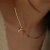 Necklace Bow Snake Bone Chain Titanium Steel Electroplated With 18K Gold Color Preservation