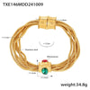 Necklace Bracelet Set 316L Stainless Steel Rhinestone Gold Plated Multilayer Chain Light Luxury Fashion