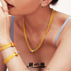 Necklace Bracelet Set 316L Stainless Steel Rhinestone Gold Plated Multilayer Chain Light Luxury Fashion
