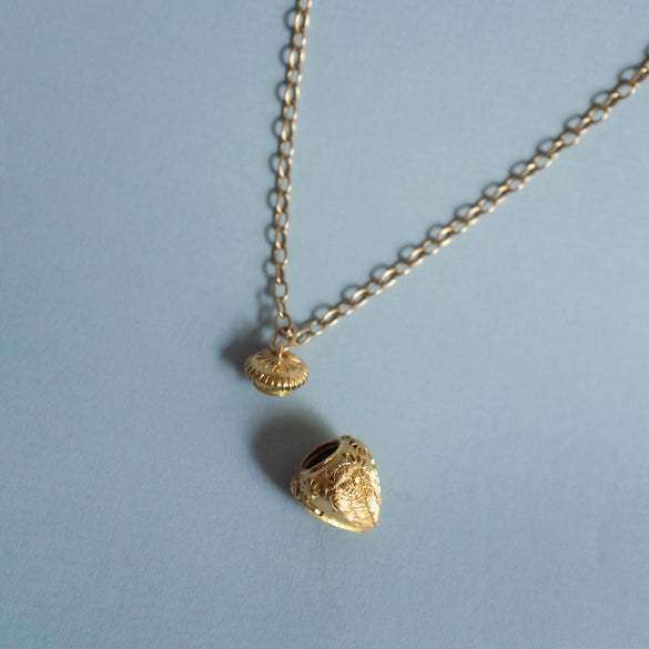 Necklace Brass Copper Dropshaped Shell Printed Electroplating Simple Style