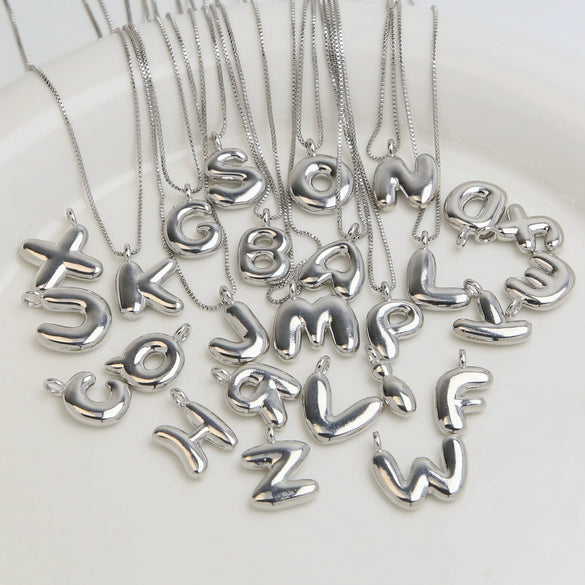 Necklace Brass Copper English Letter Electroplating Balloon Bubble Style For Women