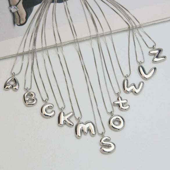 Necklace Brass Copper English Letter Electroplating Balloon Bubble Style For Women