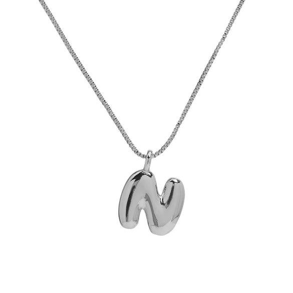 Necklace Brass Copper English Letter Electroplating Balloon Bubble Style For Women