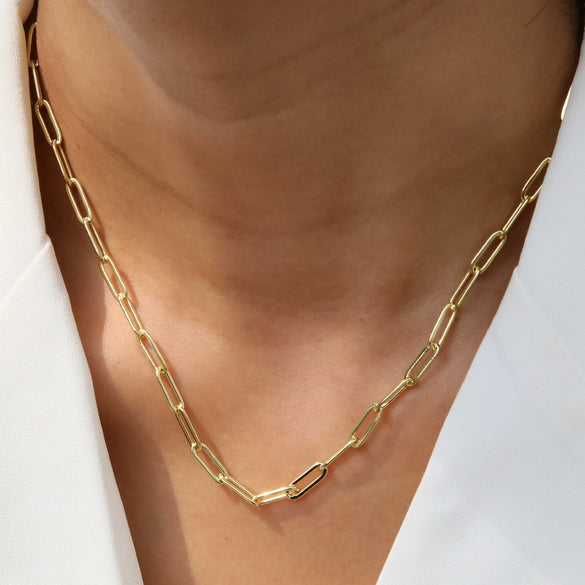 Necklace Brass Gold Plated Square Geometric Clavicle Chain