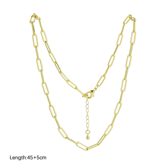 Necklace Brass Gold Plated Square Geometric Clavicle Chain
