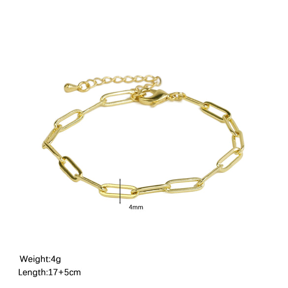 Necklace Brass Gold Plated Square Geometric Clavicle Chain