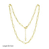 Necklace Brass Gold Plated Square Geometric Clavicle Chain