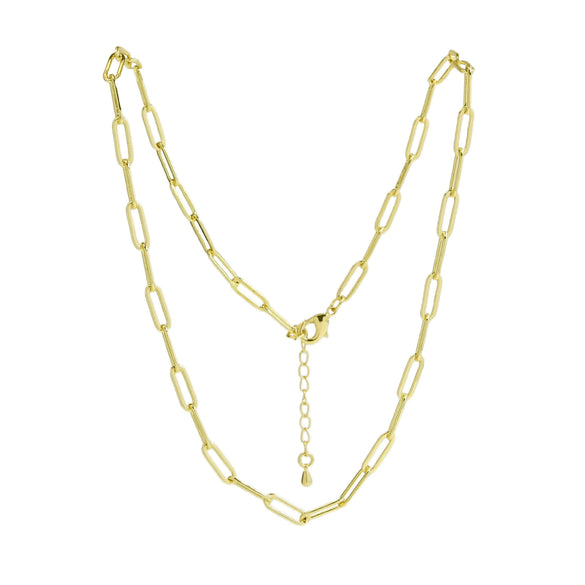 Necklace Brass Gold Plated Square Geometric Clavicle Chain
