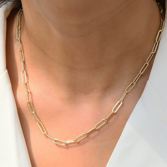 Necklace Brass Gold Plated Square Geometric Clavicle Chain