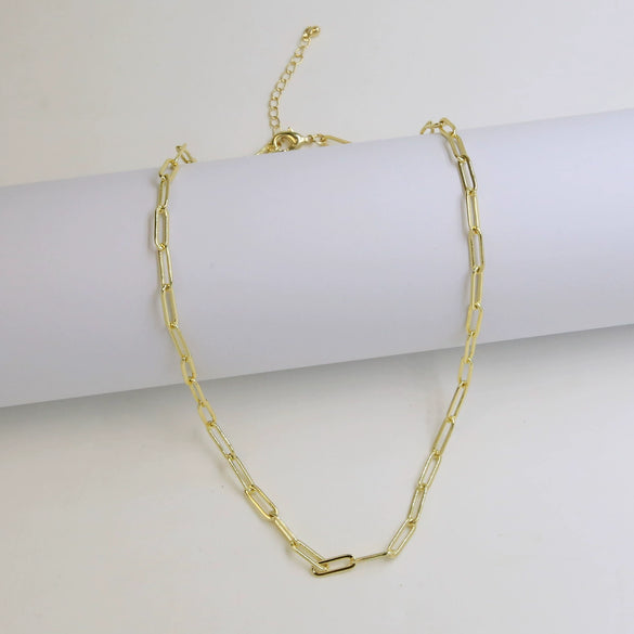 Necklace Brass Gold Plated Square Geometric Clavicle Chain
