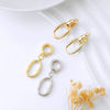Necklace Buckle Copper Gold Plated Oval Double Ring Electroplated