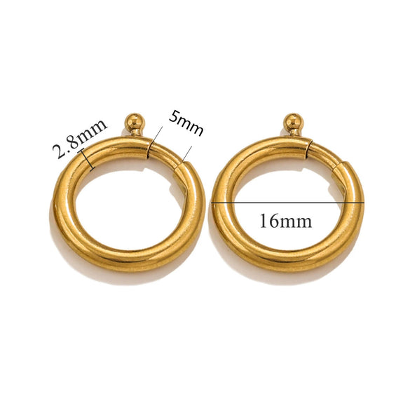 Necklace Buckle Jewelry Accessories Stainless Steel Round Spring Buckle Original Design Geometric Electroplating