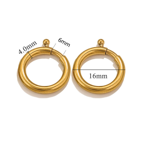 Necklace Buckle Jewelry Accessories Stainless Steel Round Spring Buckle Original Design Geometric Electroplating