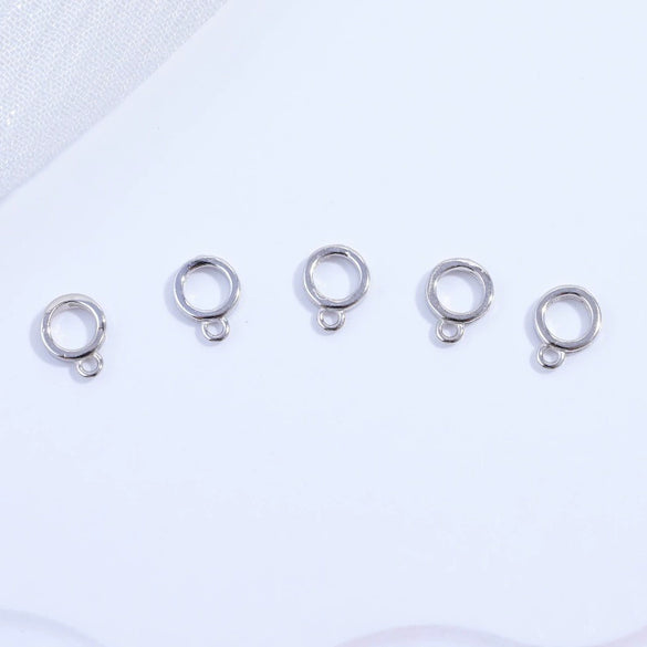 Necklace Buckle 925 Sterling Silver Round Electroplated Diy Handmade Beaded With Hanging Pearl