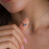 Necklace Butterfly Real Opal Mixed Gem Inlay Titanium Steel Diamond Design For Girls