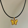 Necklace Butterfly Real Opal Mixed Gemstone Setting Titanium Steel Insect Pattern