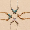 Necklace Butterfly Real Opal Mixed Gemstone Setting Titanium Steel Insect Pattern