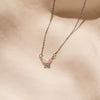 Necklace Butterfly Real Opal Mixed Gemstone Setting Titanium Steel Insect Pattern