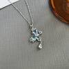 Necklace Butterfly Zircon Copper Titanium Steel Bow Electroplating Women's