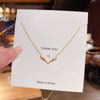 Necklace Cat's Eye Bow Titanium Steel Copper Set With Zirconia