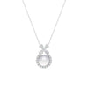 Necklace Cat's Eye Bow Titanium Steel Copper Set With Zirconia
