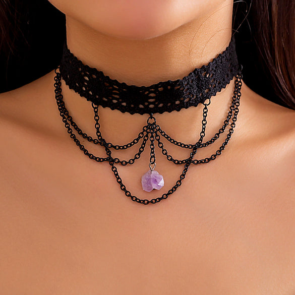 Necklace Choker Gothic Sweet Cool Style Metal Gravel Geometric Ochain