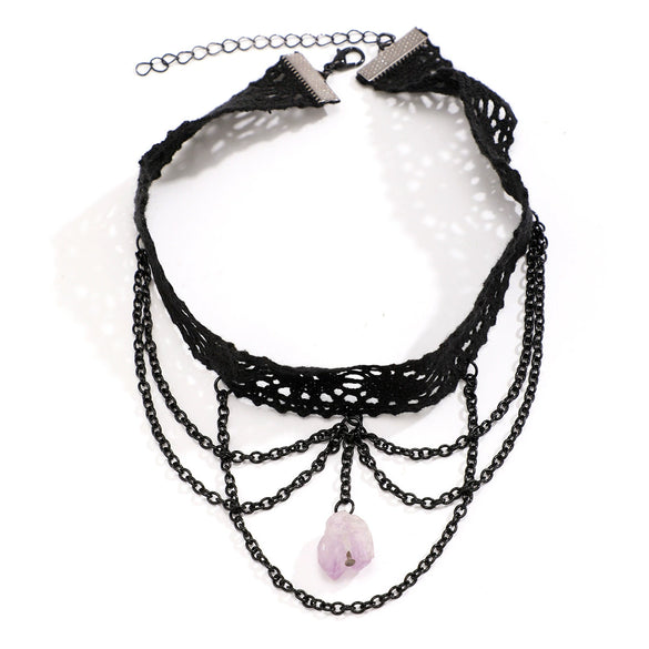Necklace Choker Gothic Sweet Cool Style Metal Gravel Geometric Ochain