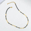Necklace Clavicle Chain Black Spinel Beaded Titanium Steel Stainless Steel Natural Stone Geometric Electroplated Luxury Nonfading