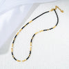 Necklace Clavicle Chain Black Spinel Beaded Titanium Steel Stainless Steel Natural Stone Geometric Electroplated Luxury Nonfading
