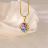 Necklace Clavicle Chain Stainless Steel Geometric Style Electroplating String Of Pearls For Women