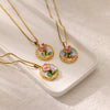 Necklace Clavicle Chain Stainless Steel Geometric Style Electroplating String Of Pearls For Women