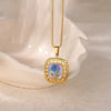 Necklace Clavicle Chain Stainless Steel Geometric Style Electroplating String Of Pearls For Women
