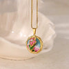 Necklace Clavicle Chain Stainless Steel Geometric Style Electroplating String Of Pearls For Women