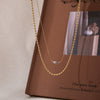Necklace Clavicle Chain Stainless Steel Titanium Steel Doublelayer Contrasting Color Barrel Bead Electroplating
