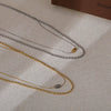 Necklace Clavicle Chain Stainless Steel Titanium Steel Doublelayer Contrasting Color Barrel Bead Electroplating