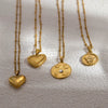 Necklace Clavicle Chain Titanium Steel Stainless Steel 18K Gold Electroplated Heart Stars Round Pendant Bamboo Chain