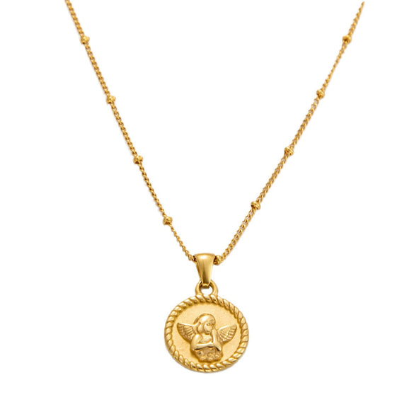 Necklace Clavicle Chain Titanium Steel Stainless Steel 18K Gold Electroplated Heart Stars Round Pendant Bamboo Chain