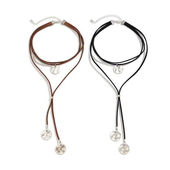 Necklace Cloth Alloy Geometric Tassel Winding Knotted Bow