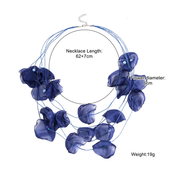 Necklace Cloth Crystal Geometric Pure Handmade Flower