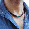 Necklace Coconut Shell Turquoise Handmade Geometric Style Unisex