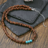 Necklace Coconut Shell Turquoise Handmade Geometric Style Unisex