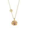 Necklace Copper Alloy Flower Rotatable Electroplating Zircon