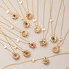 Necklace Copper Alloy Flower Rotatable Electroplating Zircon