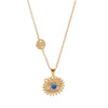 Necklace Copper Alloy Flower Rotatable Electroplating Zircon