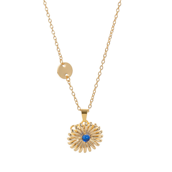 Necklace Copper Alloy Flower Rotatable Electroplating Zircon