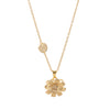 Necklace Copper Alloy Flower Rotatable Electroplating Zircon