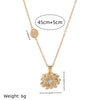 Necklace Copper Alloy Flower Rotatable Electroplating Zircon